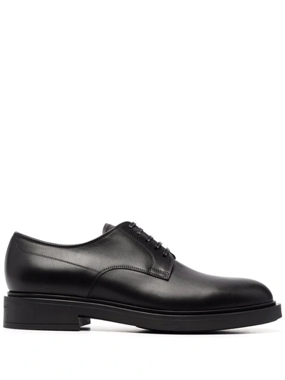 Gianvito Rossi Round Toe Derby Shoes In Black