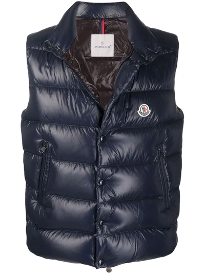 Moncler Tib High-neck Gilet Navy In Blau