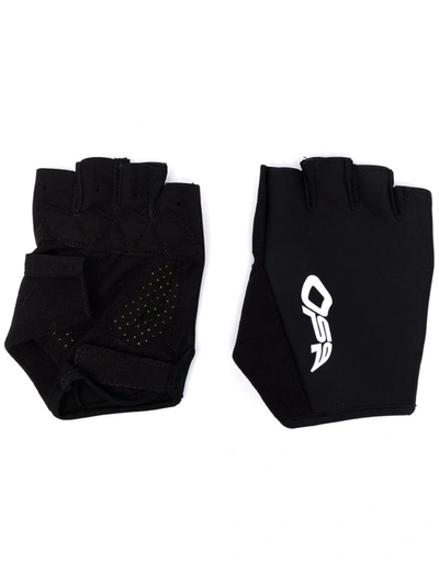 Off-white Active Wavy Logo-print Knit Gloves In Black White