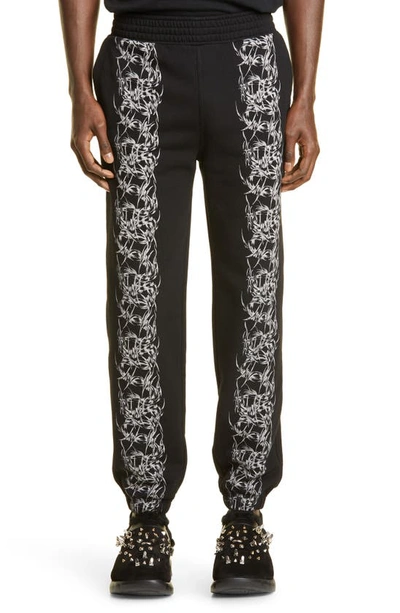 Givenchy Men's Slim Fit Barbed Wire Print Sweatpants In Black