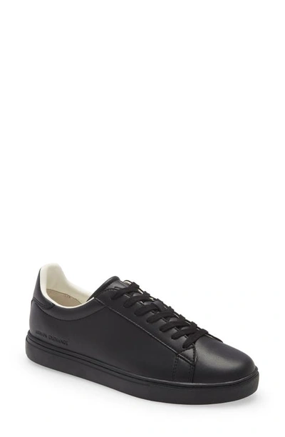 Ax Armani Exchange Low Top Sneaker In Solid Black