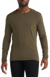Icebreaker Oasis Long Sleeve Merino Wool Base Layer T-shirt In Loden