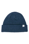 Druthers Ribbed Recycled Cotton Blend Beanie In Indigo