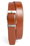 Ted Baker Reversible Leather Belt In Tan/ Dark Brown