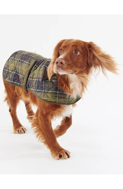 Barbour Quilted Tartan Dog Coat In Classic