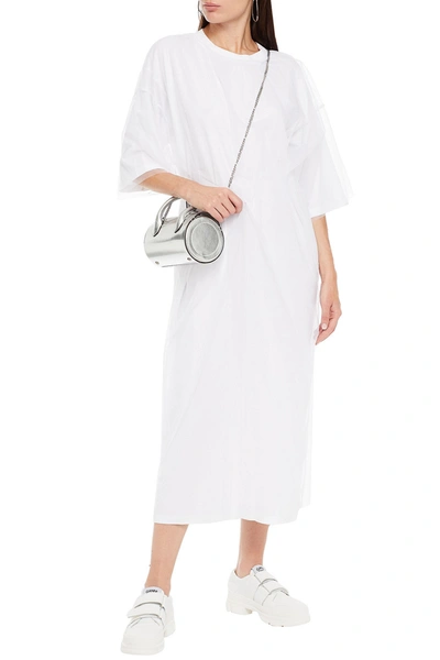 Mm6 Maison Margiela Layered Cotton-jersey And Tulle Midi Dress In White