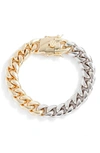 Shymi Statement Two-tone Cuban Chain Bracelet In Gold/silver