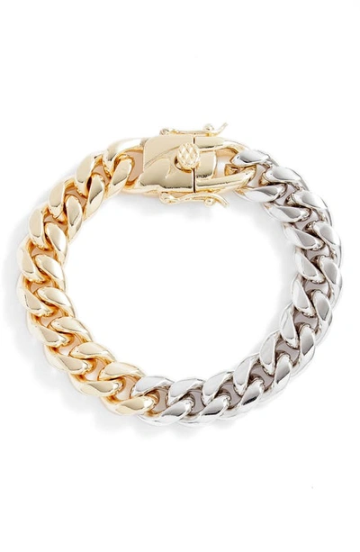 Shymi Statement Two-tone Cuban Chain Bracelet In Gold/silver