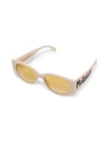 Alexander Mcqueen Beige Acetate Sunglasses With Logo Print In Beige