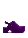Xocoi Flocked-finish Clogs In Violet