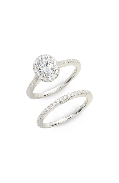Lafonn Joined At The Heart Marquise Halo Ring In Silver/ Clear