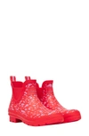 Joules Wellibob Short Rain Boot In Red Leopard