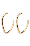 Demarson Mini Calypso Curve Crystal Hoop Earrings In Gold