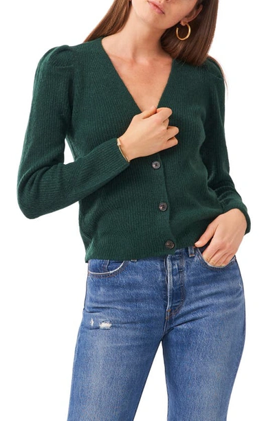 1.state Puff Sleeve Cardigan In Windsor Moss