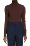 CHLOÉ PUFF SHOULDER MERINO WOOL TURTLENECK SWEATER,C21WMP01530