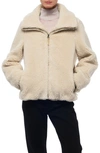 Apparis Tamika Faux Wool Fleece Short Coat In Brown