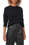 Vince Camuto Center Seam Crewneck Sweater In Rich Black