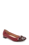 Agl Attilio Giusti Leombruni Cap Toe Ballet Flat In Magenta Combo