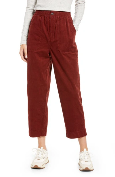 Madewell Huston Tapered Cotton Corduroy Pull-on Crop Pants In