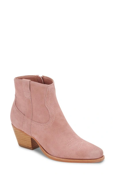 Dolce Vita Women's Silma Western Booties In Rose Suede