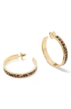 KATE SPADE GINGHAM HOOP EARRINGS,WBR00404