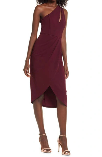 Lulus So Flirty One-shoulder Dress In Burgundy | ModeSens