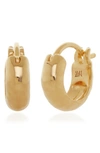 Monica Vinader Siren Mini Huggie Hoop Earrings In Gold Plate