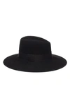 Eugenia Kim Blaine Wool Fedora Hat W/ Velvet Band In Black