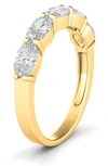 Hautecarat Oval Lab Created Diamond Half Eternity Ring In 1.08 Ctw Yellow Gold