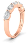 Hautecarat Oval Lab Created Diamond Half Eternity Ring In 1.08 Ctw Rose Gold
