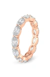 Hautecarat Oval Lab Created Diamond Half Eternity Ring In 2.73 Ctw Rose Gold