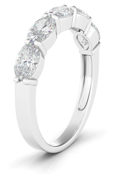 Hautecarat Oval Lab Created Diamond Half Eternity Ring In 1.08 Ctw White Gold
