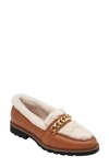 Andre Assous Phili Faux Fur Weather Resistant Loafer In Brown