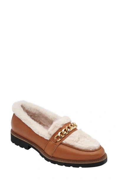 Andre Assous Phili Faux Fur Weather Resistant Loafer In Brown