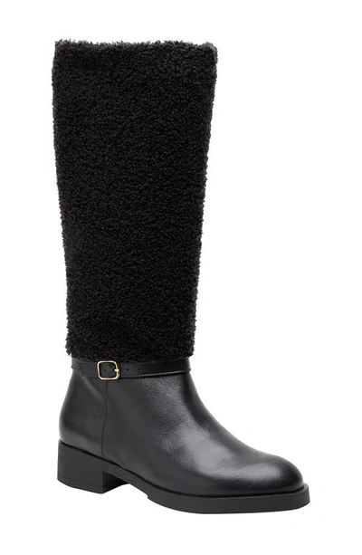 Andre Assous Binni Knee High Faux Shearling Weather Resistant Boot In Black