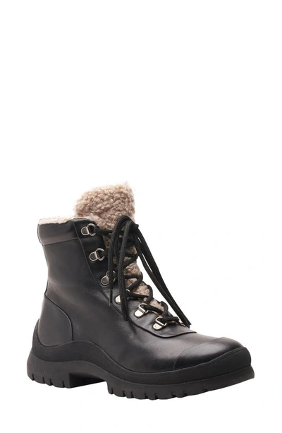 Andre Assous Leandra Faux Shearling Weather Resistant Bootie In Black