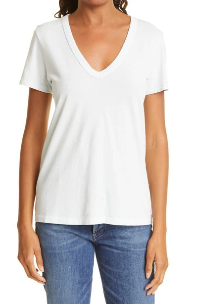 Rag & Bone The Garment Dye V-neck Cotton T-shirt In Modern Mint