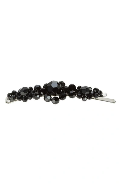 Simone Rocha Large Flower Imitation Pearl Hair Clip In Black