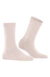 Falke Cosy Wool Blend Crew Socks In Light Pink
