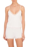 Natori Elite Lace Trim Camisole In White