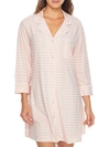 Bare Necessities Cool Jade Light Nights Sleepshirt In Sepia Rose Stripe