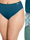 Jockey Plus Size Elance French Cut Brief 3-pack In Meadow,trellis,teal