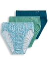 Jockey Elance French Cut Brief 3-pack In Meadow,trellis,teal