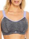 Pour Moi Fuller Bust Empower Lightly Padded Convertible Sports Bra In Gray And Lilac-grey In Grey Marl Purple