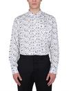 Comme Des Garçons Shirt Logo Graphic-print Cotton Shirt In White