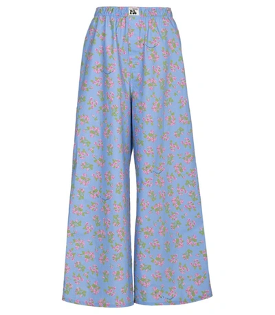 Natasha Zinko Floral Print Pajama Pants Blue