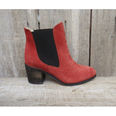 Pre-owned Ganni Ankle Boots In Brown