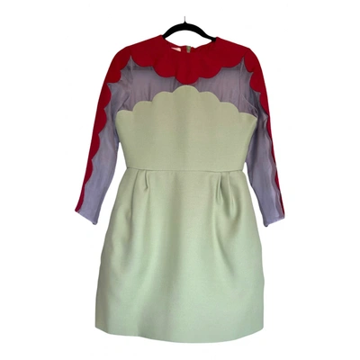 Pre-owned Valentino Wool Mini Dress In Multicolour