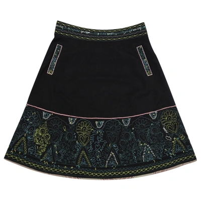 Pre-owned Kenzo Wool Mid-length Skirt In Black