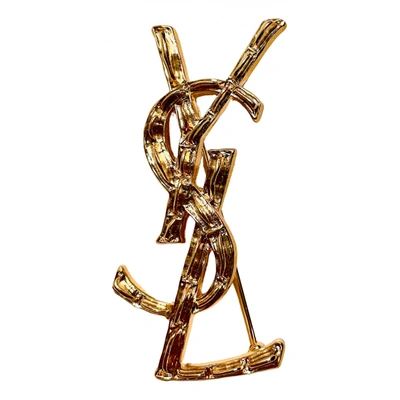 Pre-owned Saint Laurent Pin & Brooche In Gold